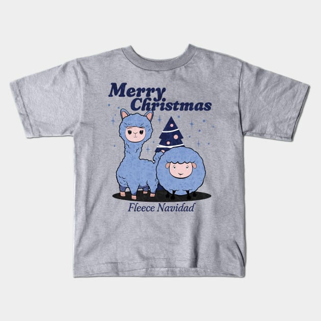 Fleece Navidad Kids T-Shirt by DesignByJeff